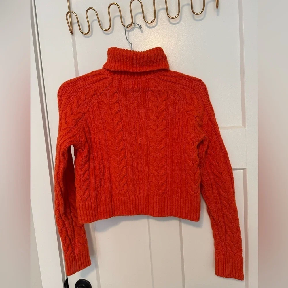 Callahan Peyton turtleneck Orange Cable Knit Sweater